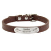Personalized Dog Collar with Name Engraving – Anti-Lost PU Leather Collar for Dogs and Cats