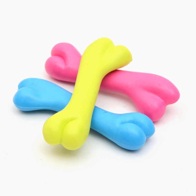 Rubber Bite Resistant Dog Bone Toy
