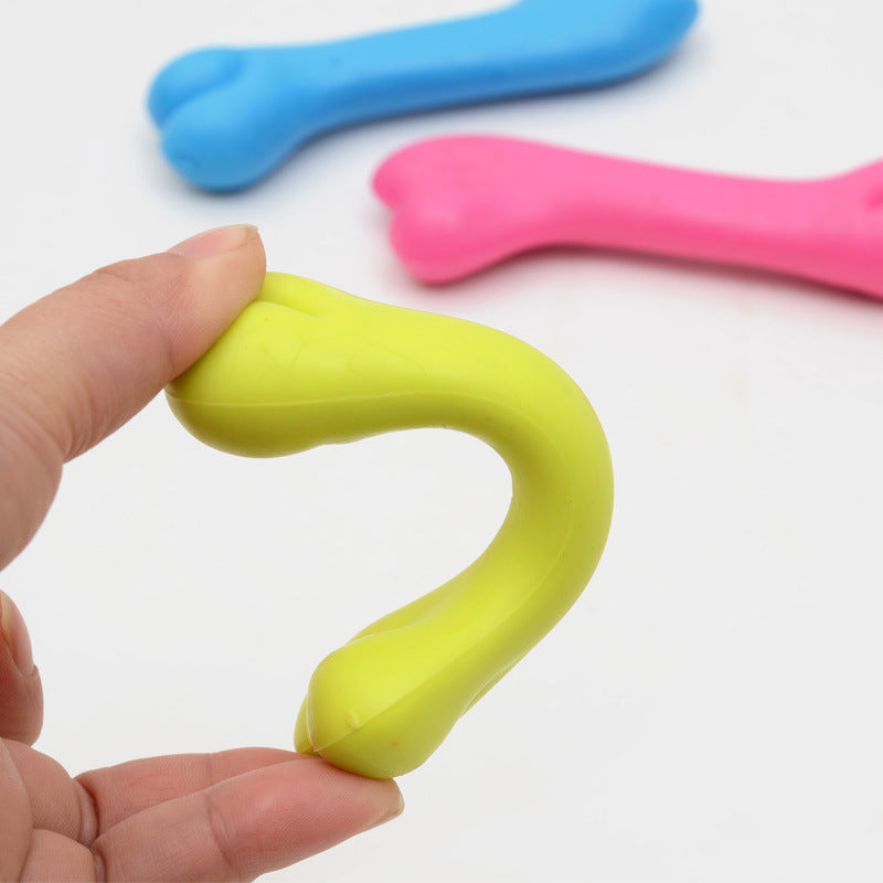 Rubber Bite Resistant Dog Bone Toy