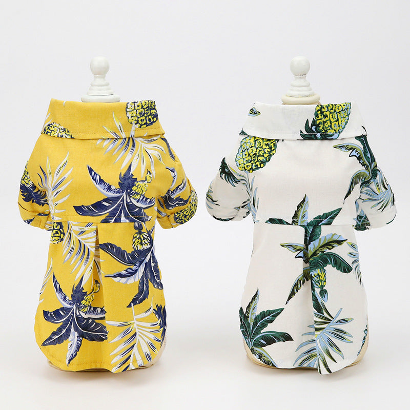 Summer Thin Button-Up Dog Shirt