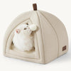 2-in-1 Cat Cave Bed – Foldable Indoor Tent with Washable Cushion