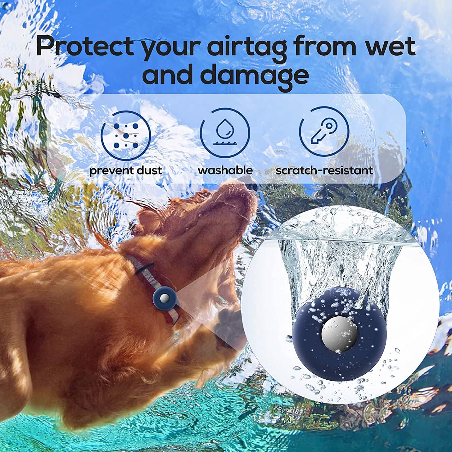 2-Pack: Air Tag Dog Collar Holder