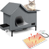 Insulated Weather-Resistant Cat Shelter with Heating Pad