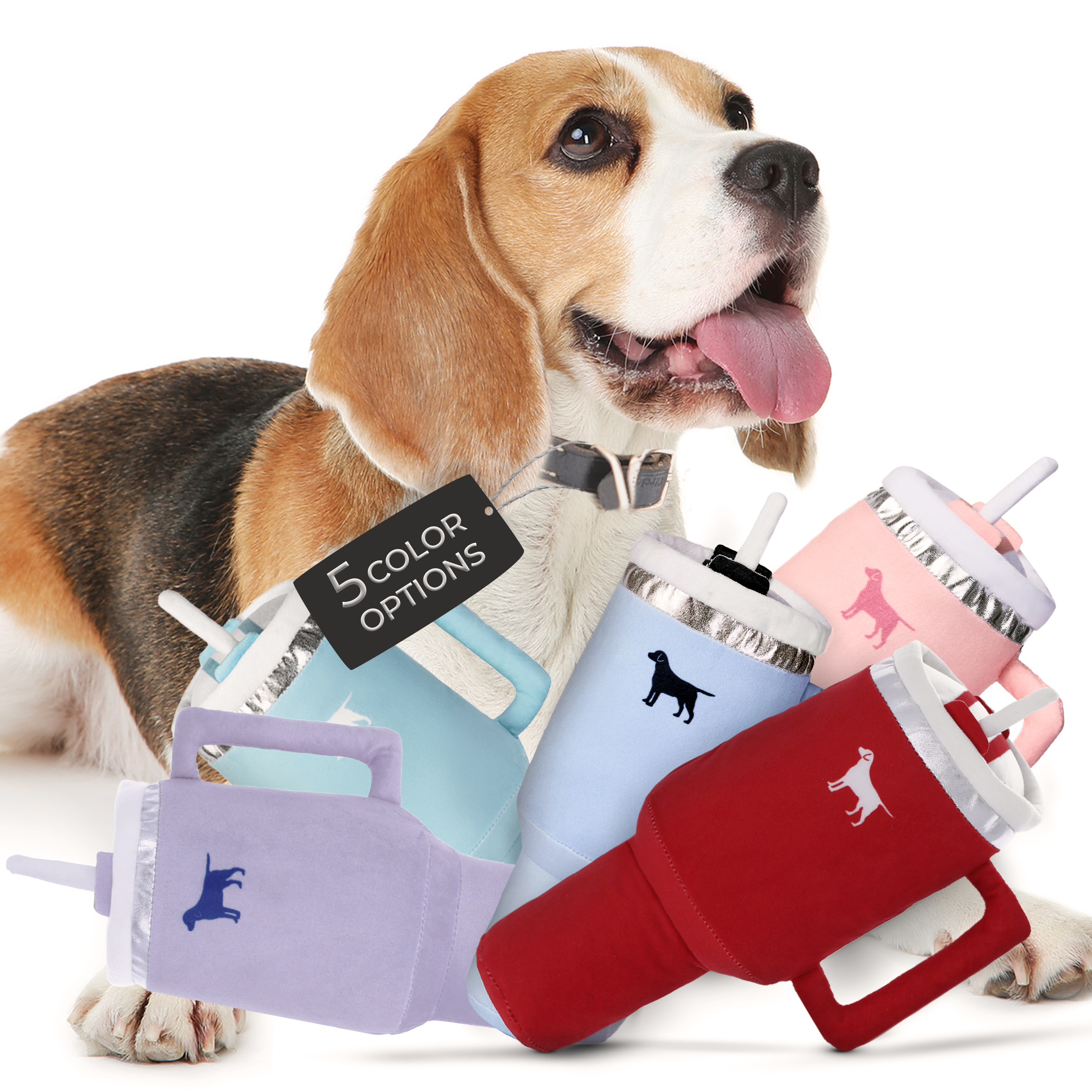 PUPROAR Pup Cup Dog Toy | Cute Squeaky Plush Tumbler Dog Toy