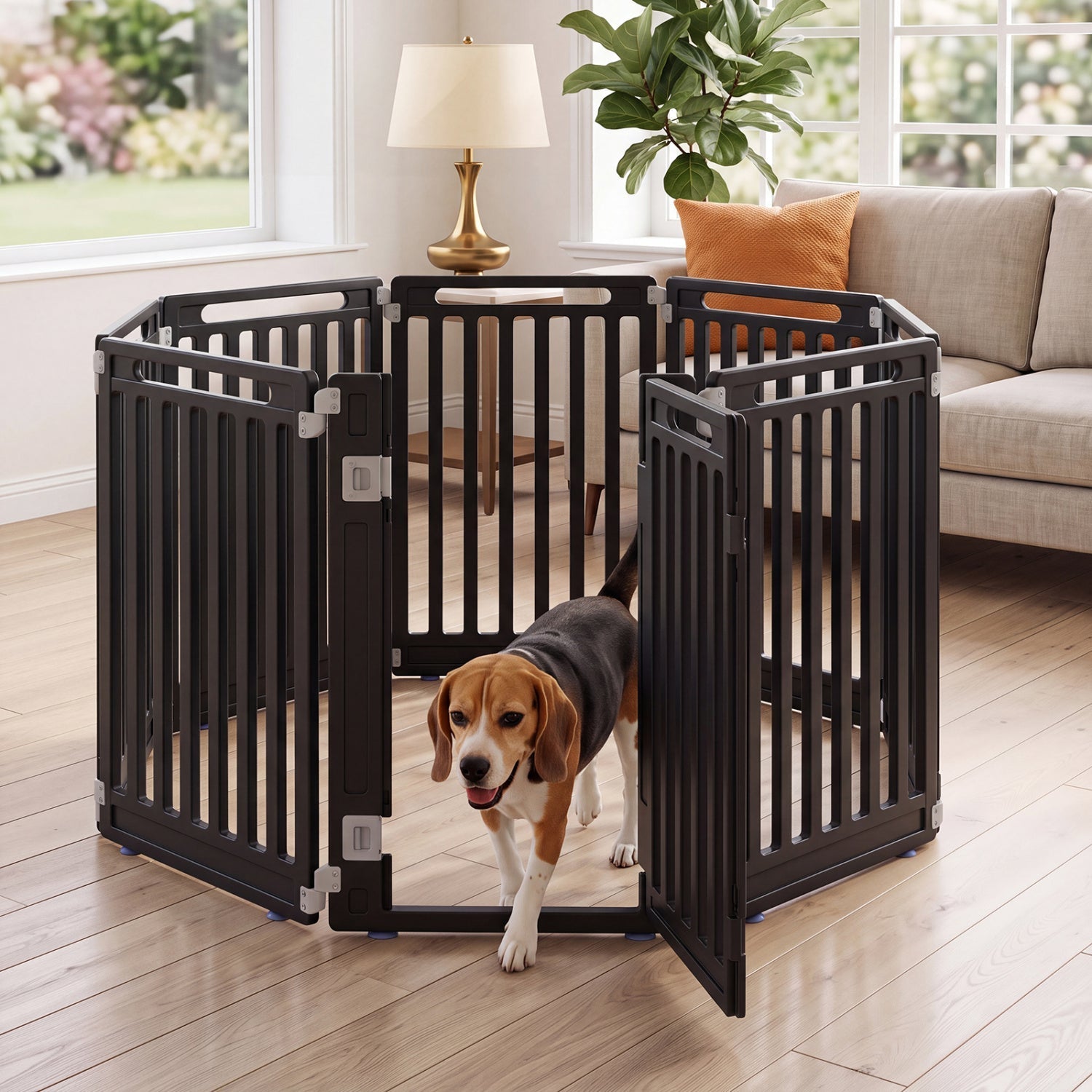 8-Panel Dog Playpen 31.5" Height Indoor Outdoor HDPE