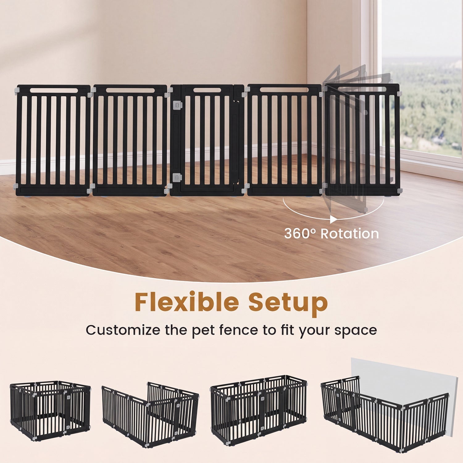 8-Panel Dog Playpen 31.5" Height Indoor Outdoor HDPE