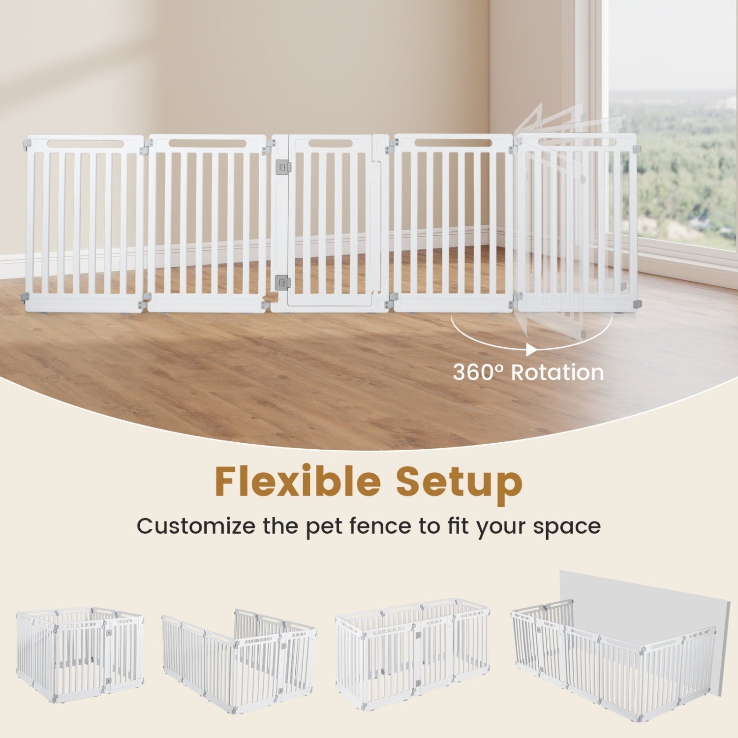 8-Panel Dog Playpen 31.5" Height Indoor Outdoor HDPE