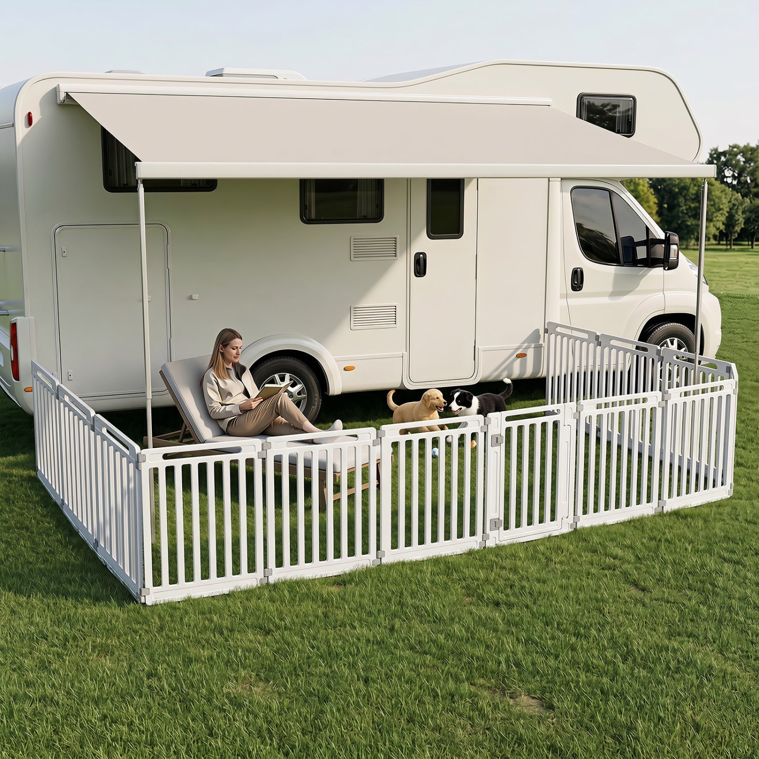 12-Panel Dog Playpen 31.5" Height Indoor Outdoor Pet Fence