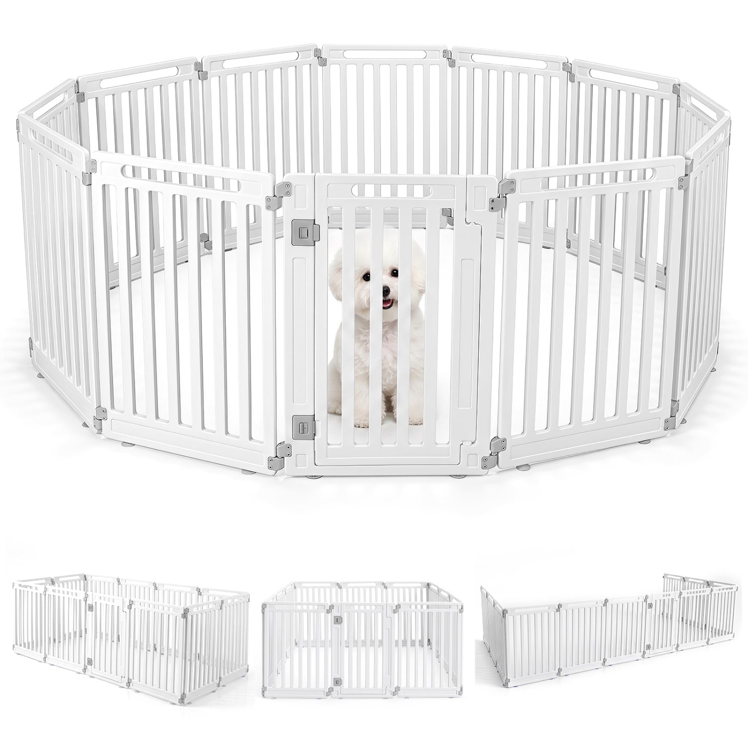 12-Panel Dog Playpen 31.5" Height Indoor Outdoor Pet Fence