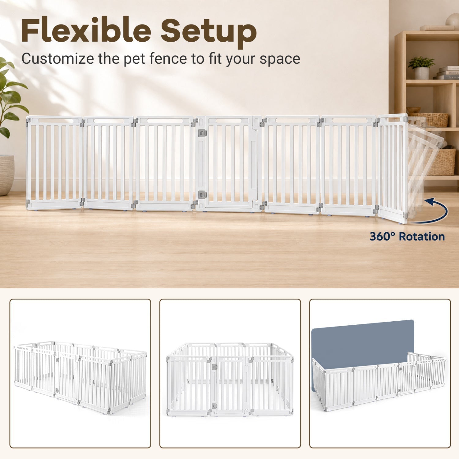 12-Panel Dog Playpen 31.5" Height Indoor Outdoor Pet Fence