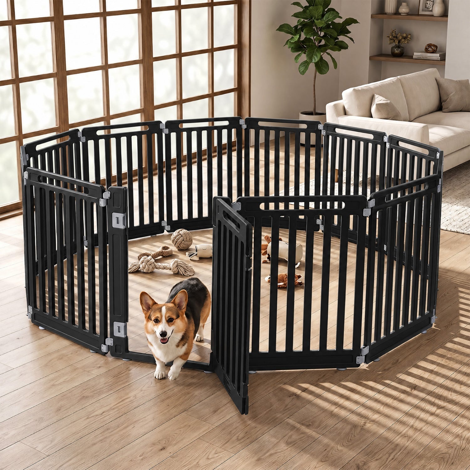 12-Panel Dog Playpen 31.5" Height Indoor Outdoor Pet Fence