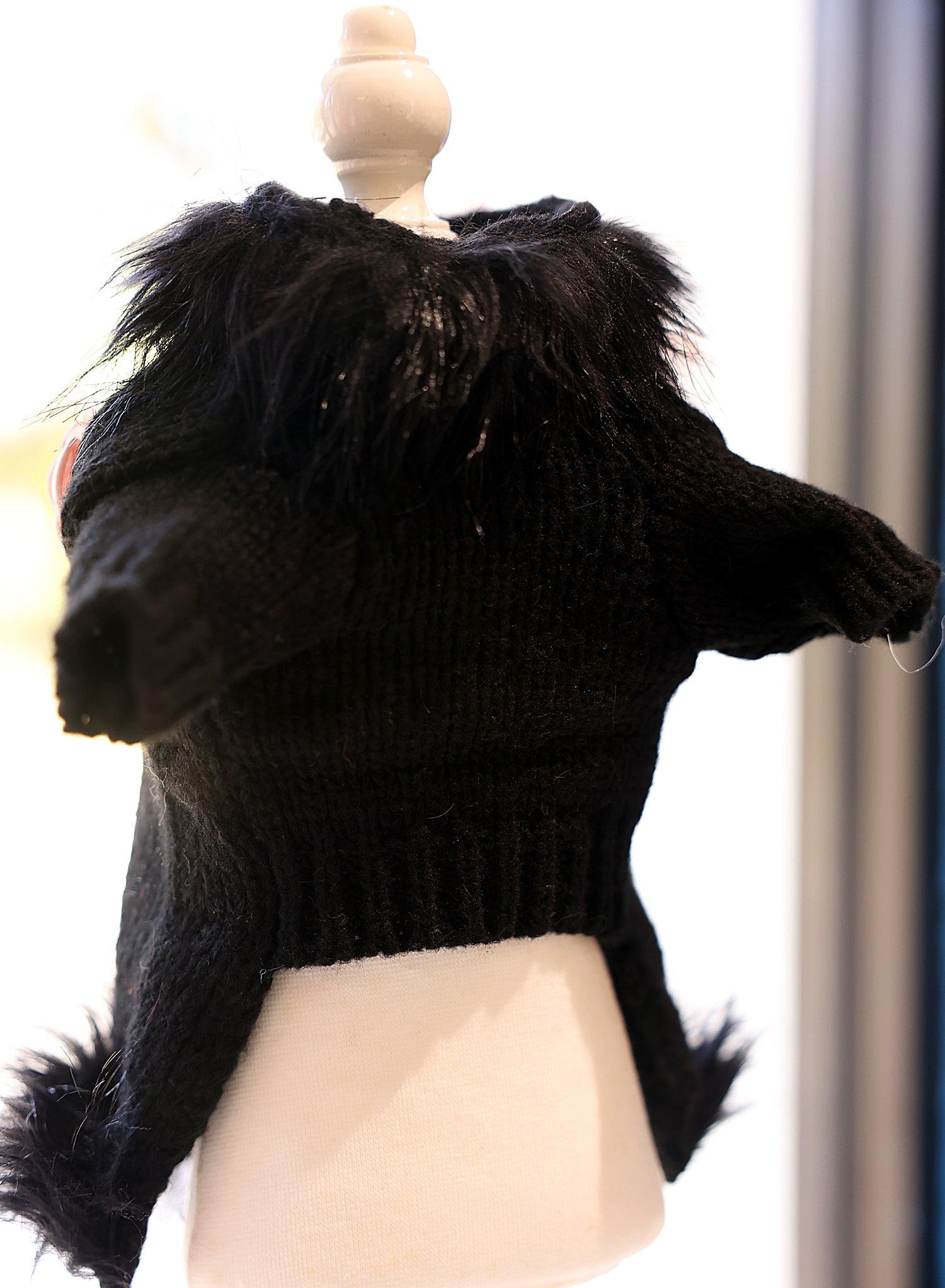 Elegant Bow Knit Dog Sweater Dress
