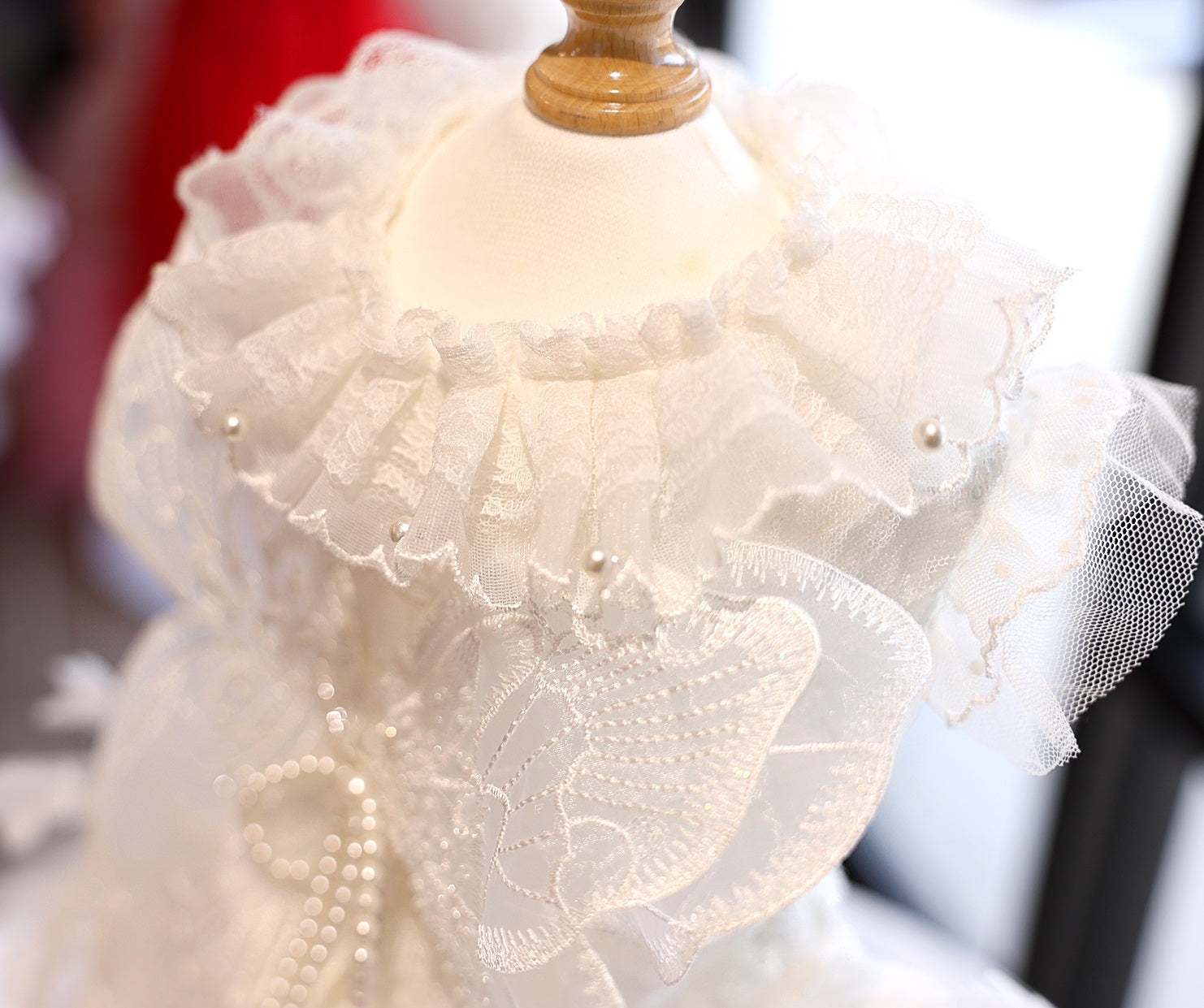 White Angel Dog Dress with Butterfly Wings