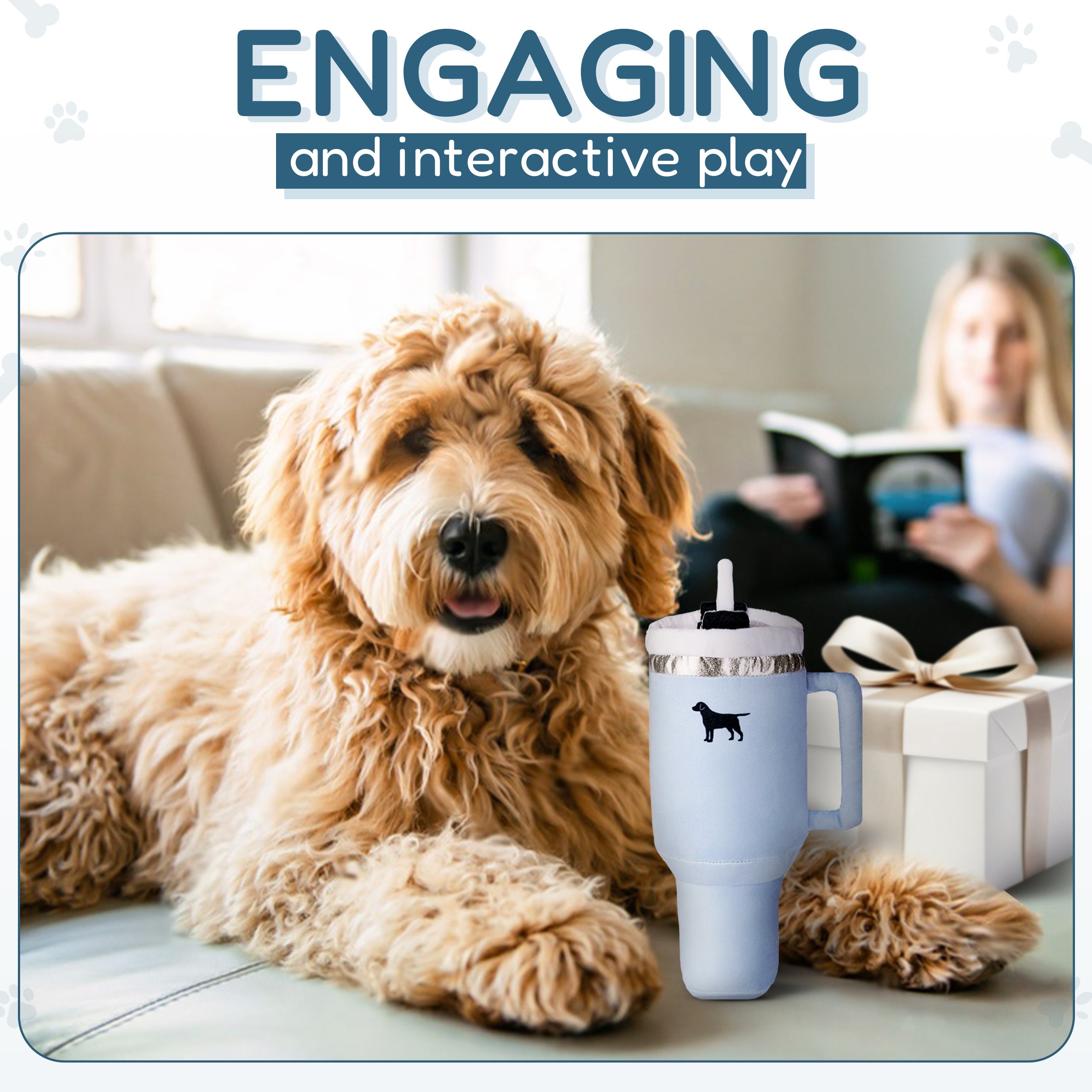 PUPROAR Pup Cup Dog Toy | Cute Squeaky Plush Tumbler Dog Toy