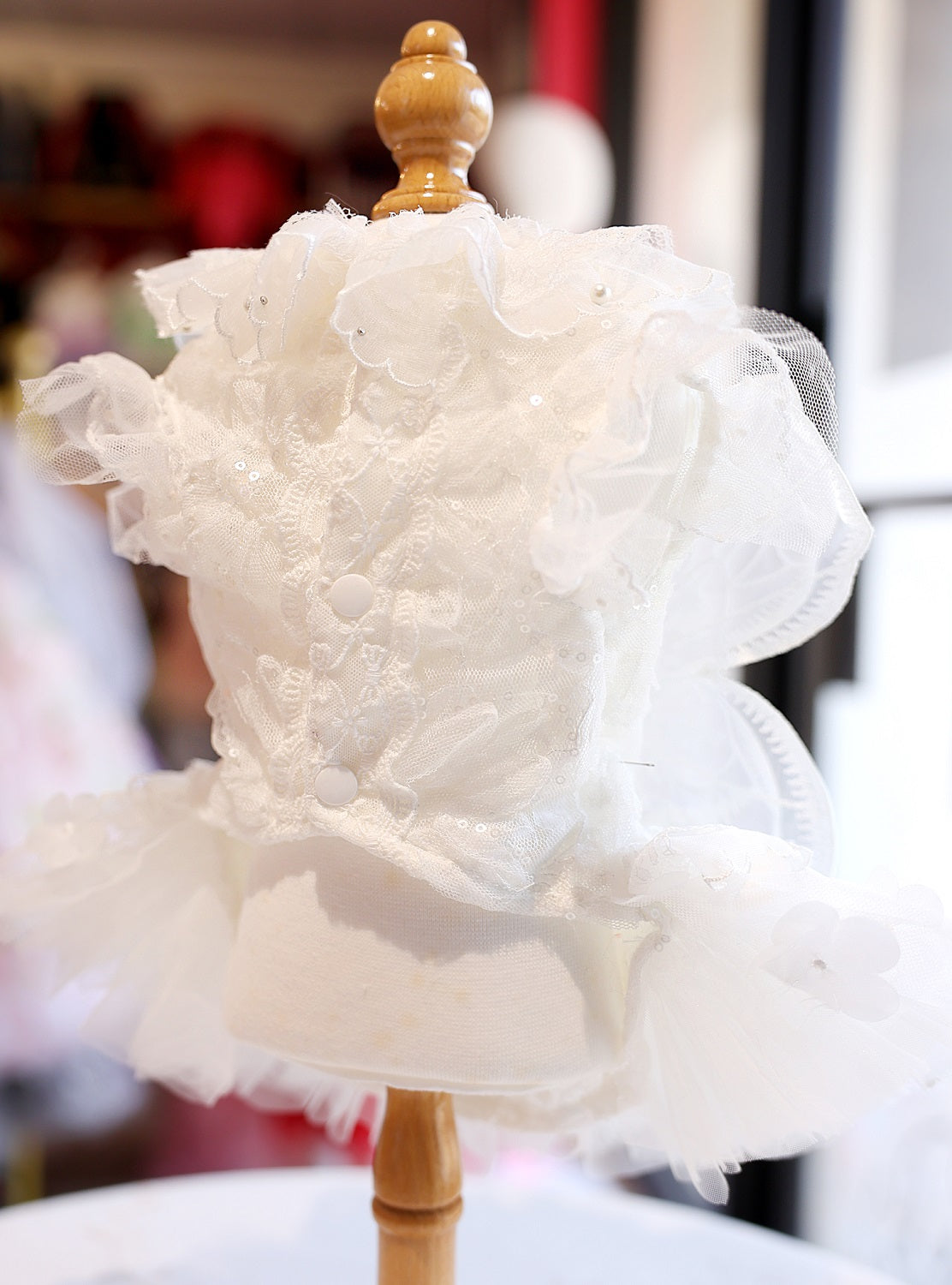 White Angel Dog Dress with Butterfly Wings