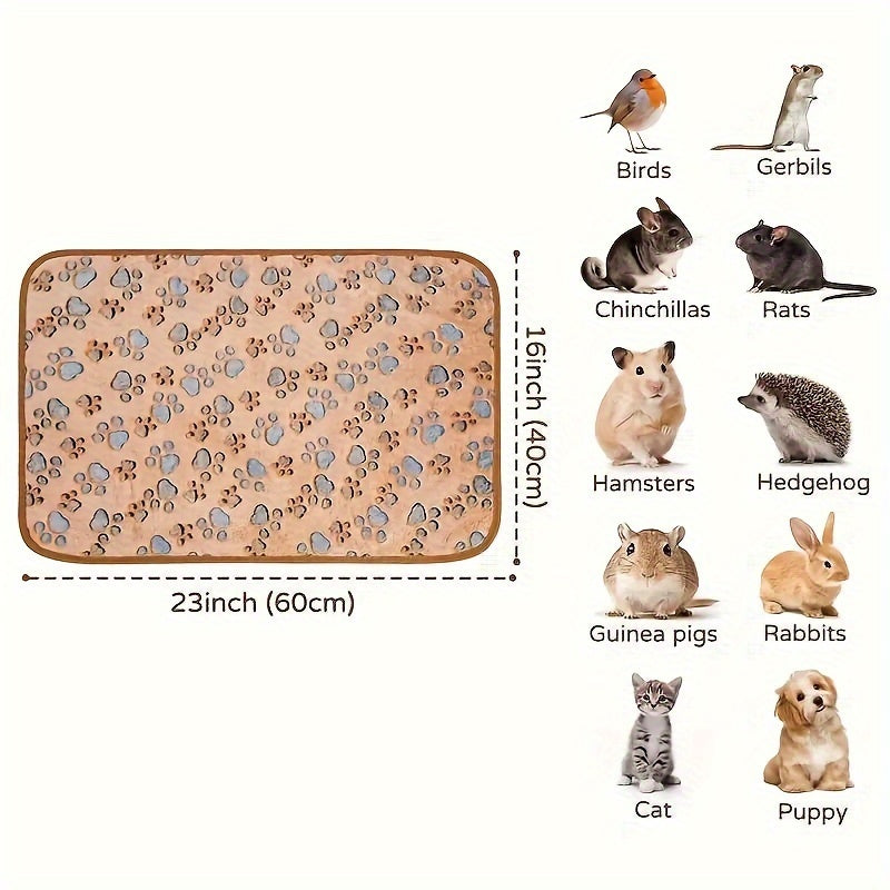 1pc Large Hamster Blanket, Small Animal Cage Liner, Pet Soft Sleeping Mat, Hamster Rabbit Blanket