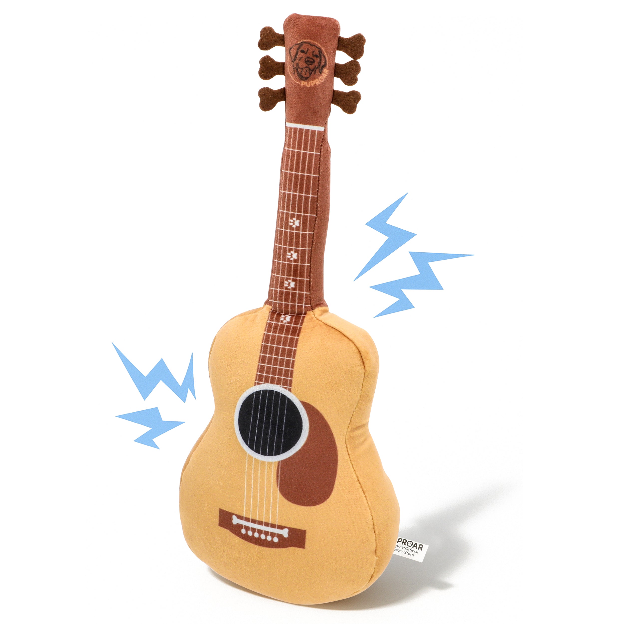 PUPROAR Guitar Dog Toy | Cute Squeaky Plush Dog Toy with Crinkle