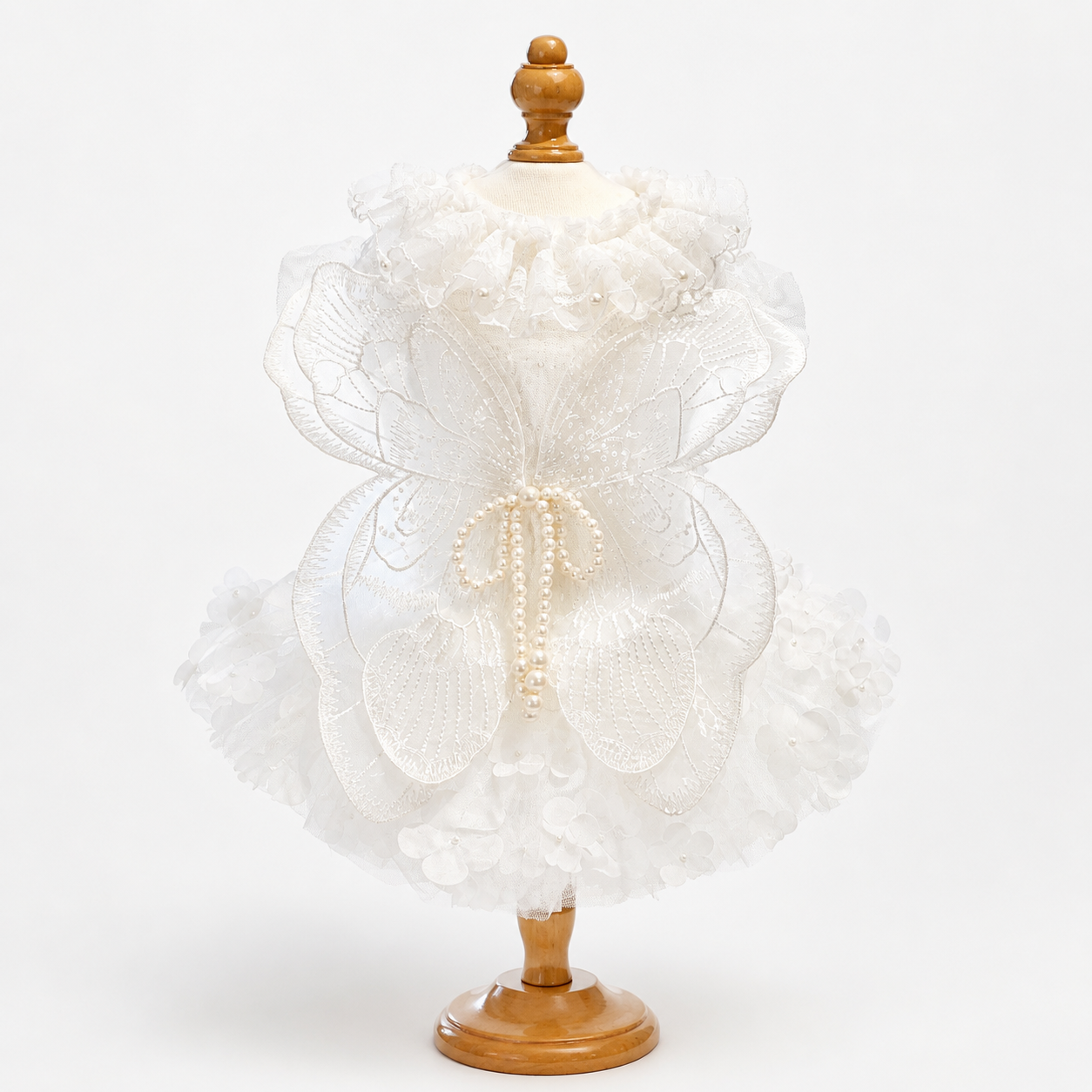White Angel Dog Dress with Butterfly Wings