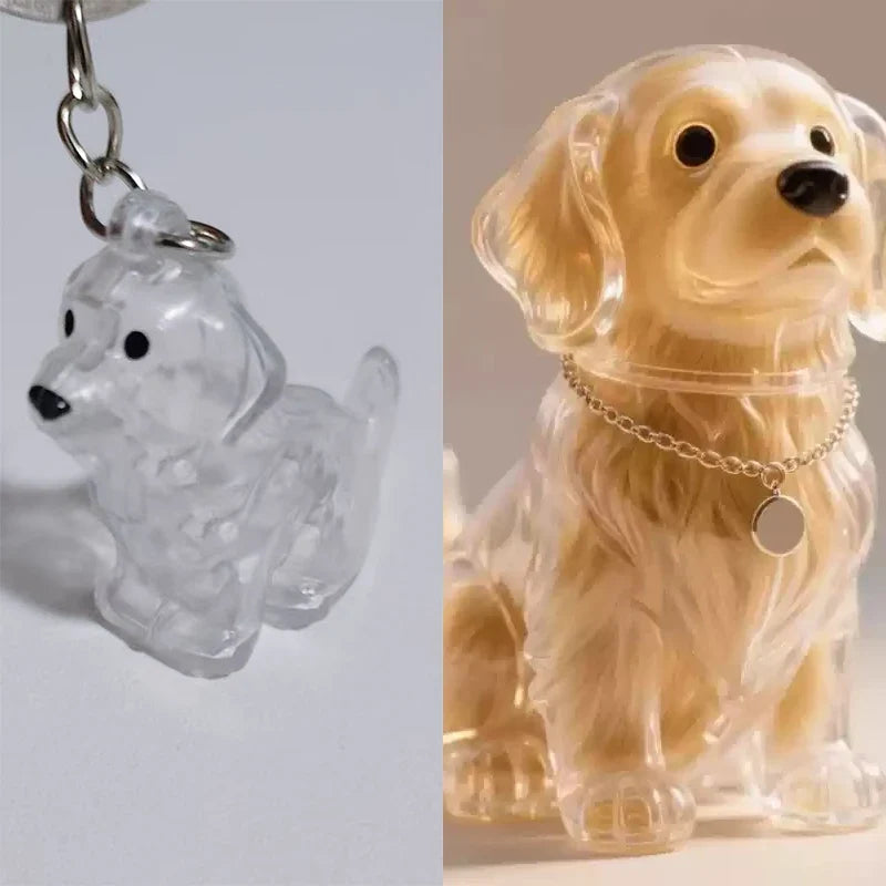 Clear Puppy Hair Memorial Keepsake Capsule | Pet Fur Container DIY Pendant Keychain