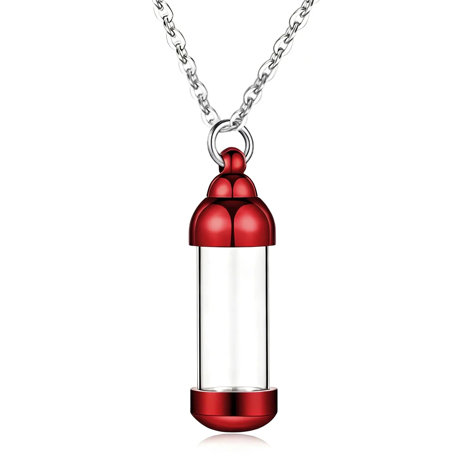 Small Glass Cremation Urn Vial Necklace for Ashes | Memorial Pet Charm