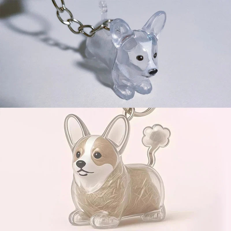 Clear Puppy Hair Memorial Keepsake Capsule | Pet Fur Container DIY Pendant Keychain