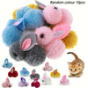 10pcs Plush Bunny Cat Toy Balls – Soft, Colorful & Interactive