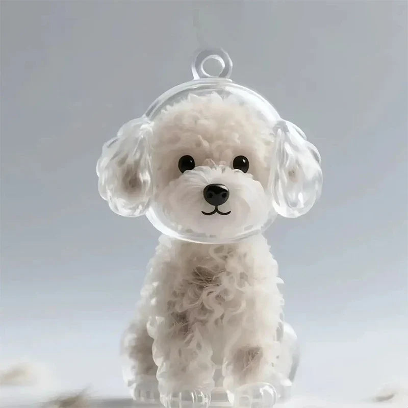 Clear Puppy Hair Memorial Keepsake Capsule | Pet Fur Container DIY Pendant Keychain
