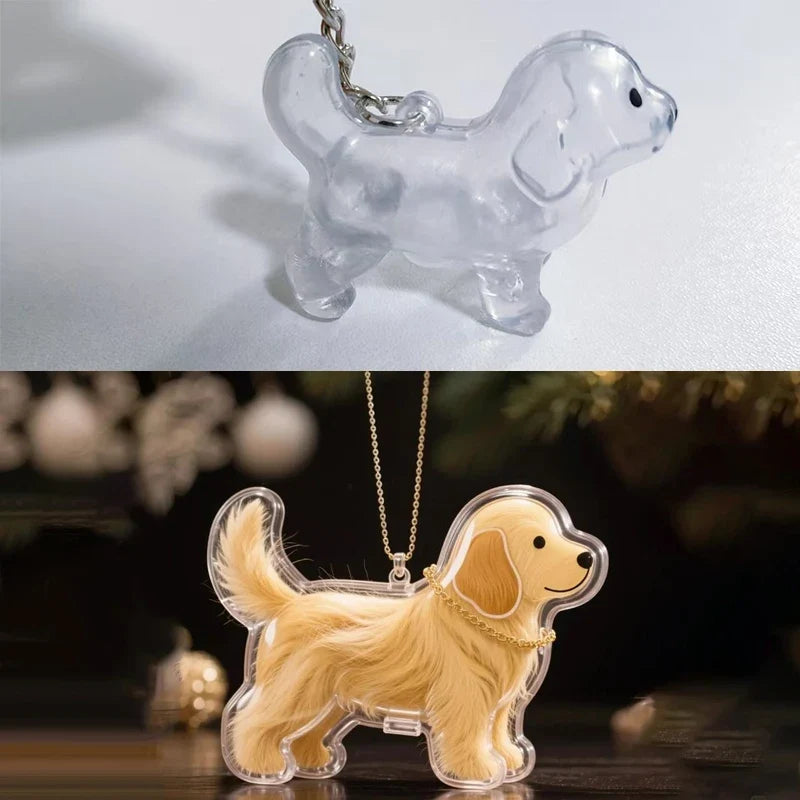 Clear Puppy Hair Memorial Keepsake Capsule | Pet Fur Container DIY Pendant Keychain