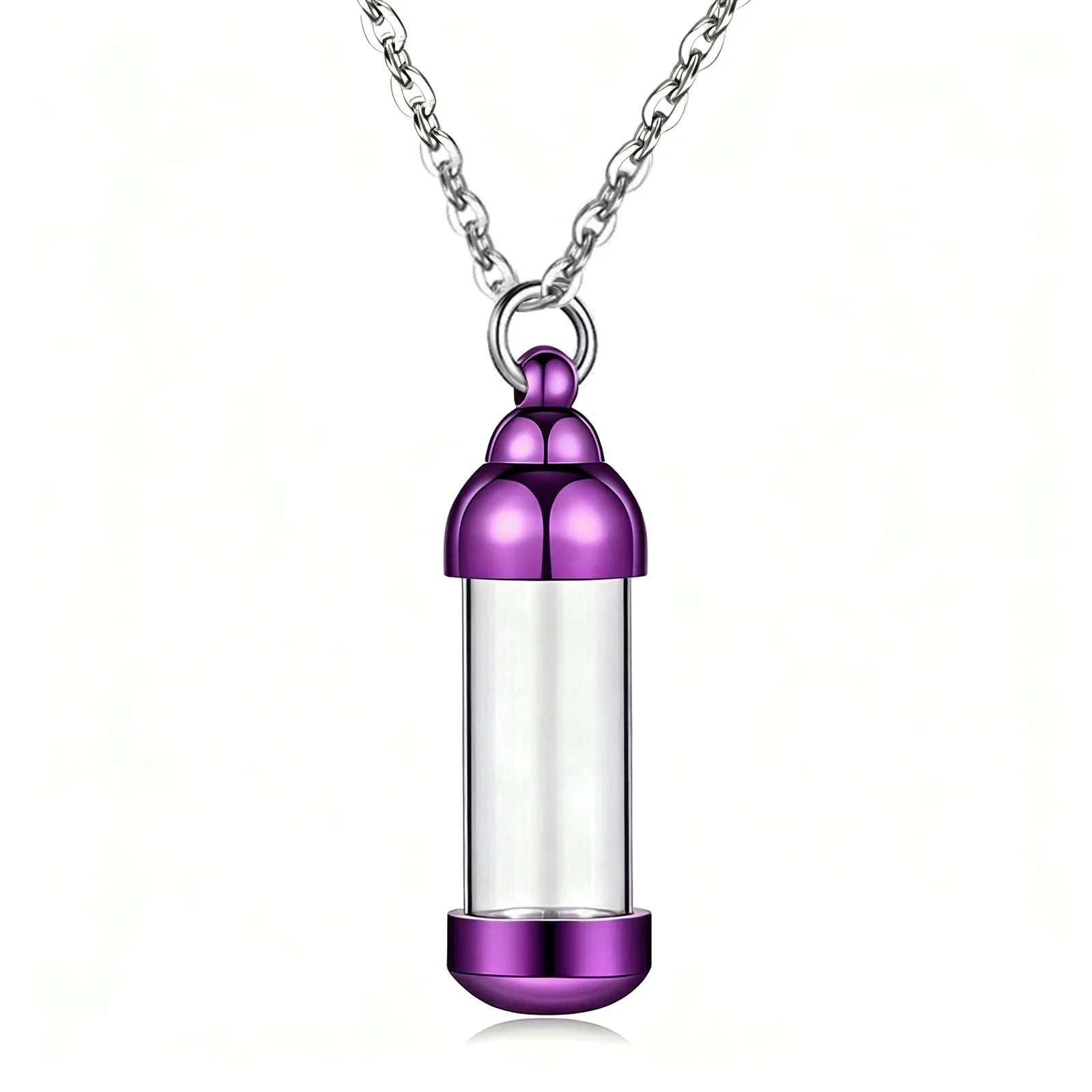 Small Glass Cremation Urn Vial Necklace for Ashes | Memorial Pet Charm