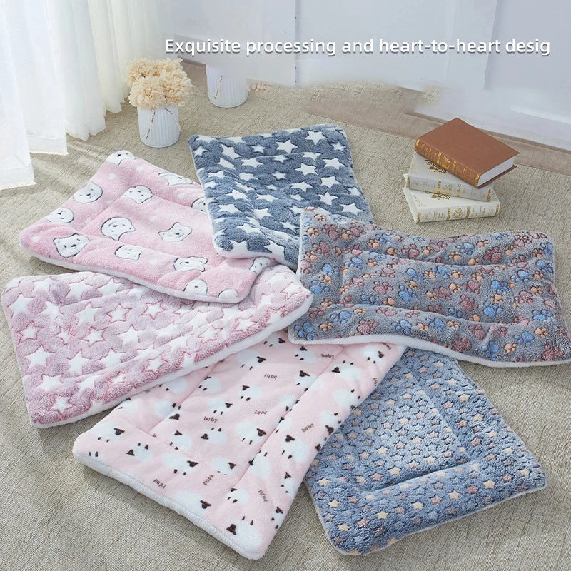 Flannel Pet Sleeping Mat & Dog Bed – Soft, Washable, and Durable