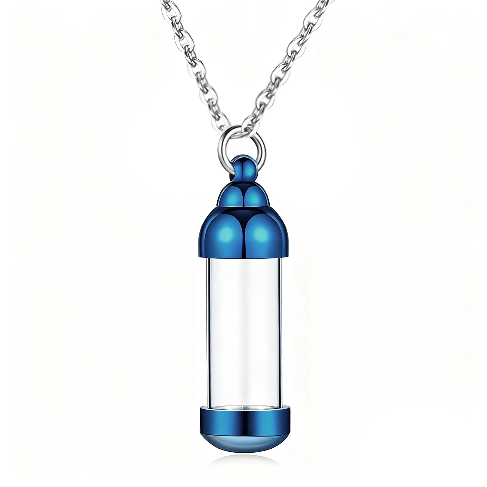 Small Glass Cremation Urn Vial Necklace for Ashes | Memorial Pet Charm