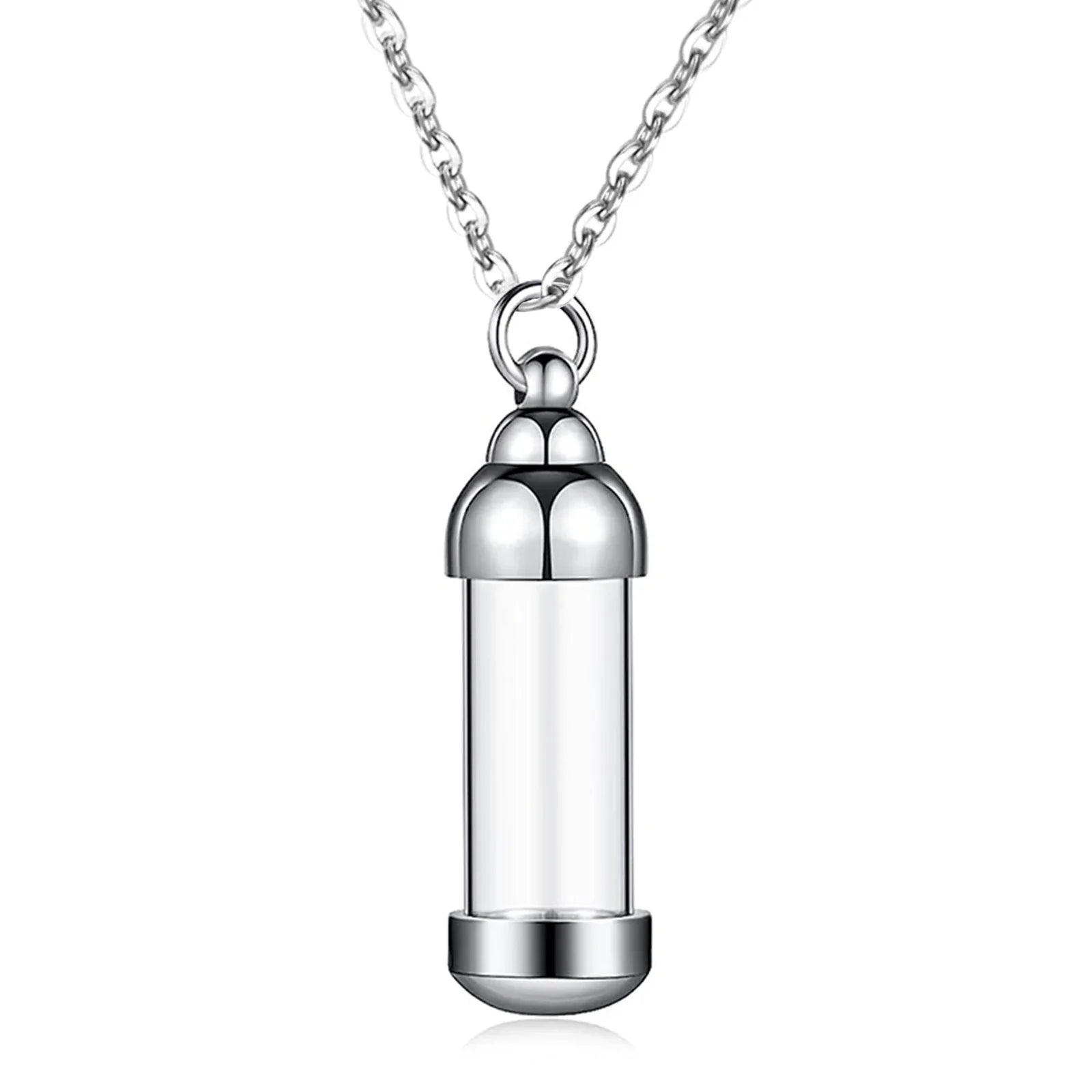 Small Glass Cremation Urn Vial Necklace for Ashes | Memorial Pet Charm