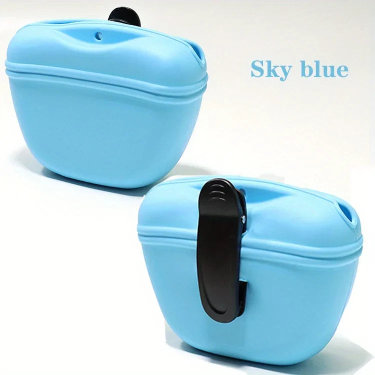 Silicone Dog Treat Bag – Waterproof Portable Training Pouch with Magnetic Clip