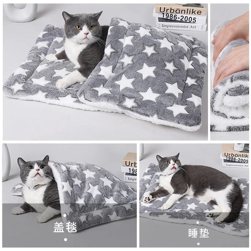 Flannel Pet Sleeping Mat & Dog Bed – Soft, Washable, and Durable