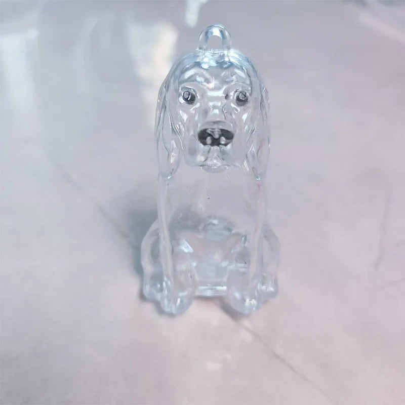 Clear Puppy Hair Memorial Keepsake Capsule | Pet Fur Container DIY Pendant Keychain