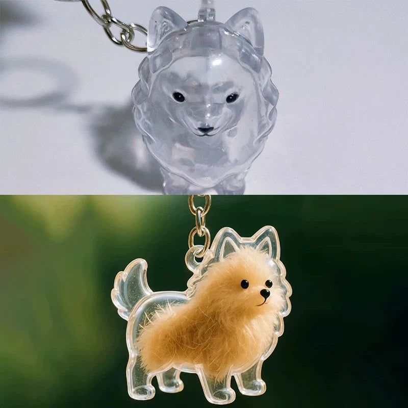 Clear Puppy Hair Memorial Keepsake Capsule | Pet Fur Container DIY Pendant Keychain