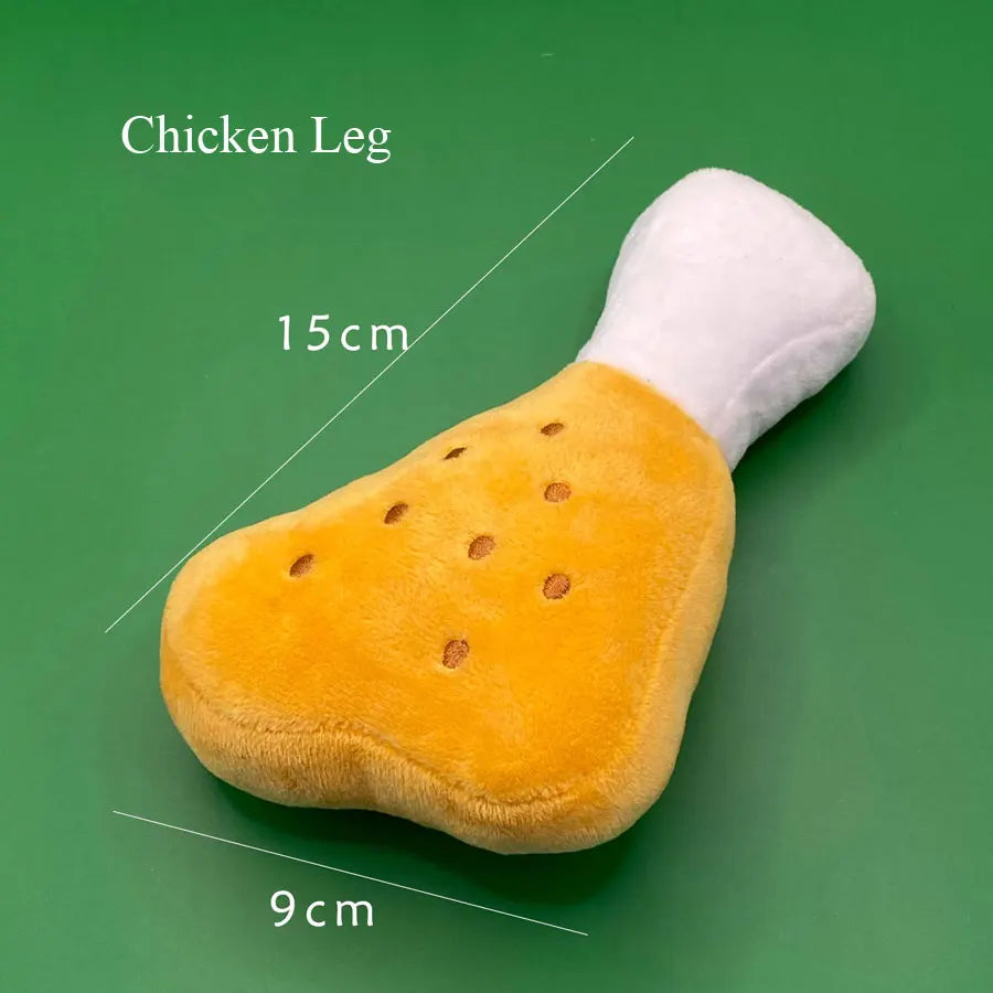 Plush Dog Toys – Squeaky Ice Cream, Fries & Hamburger Set