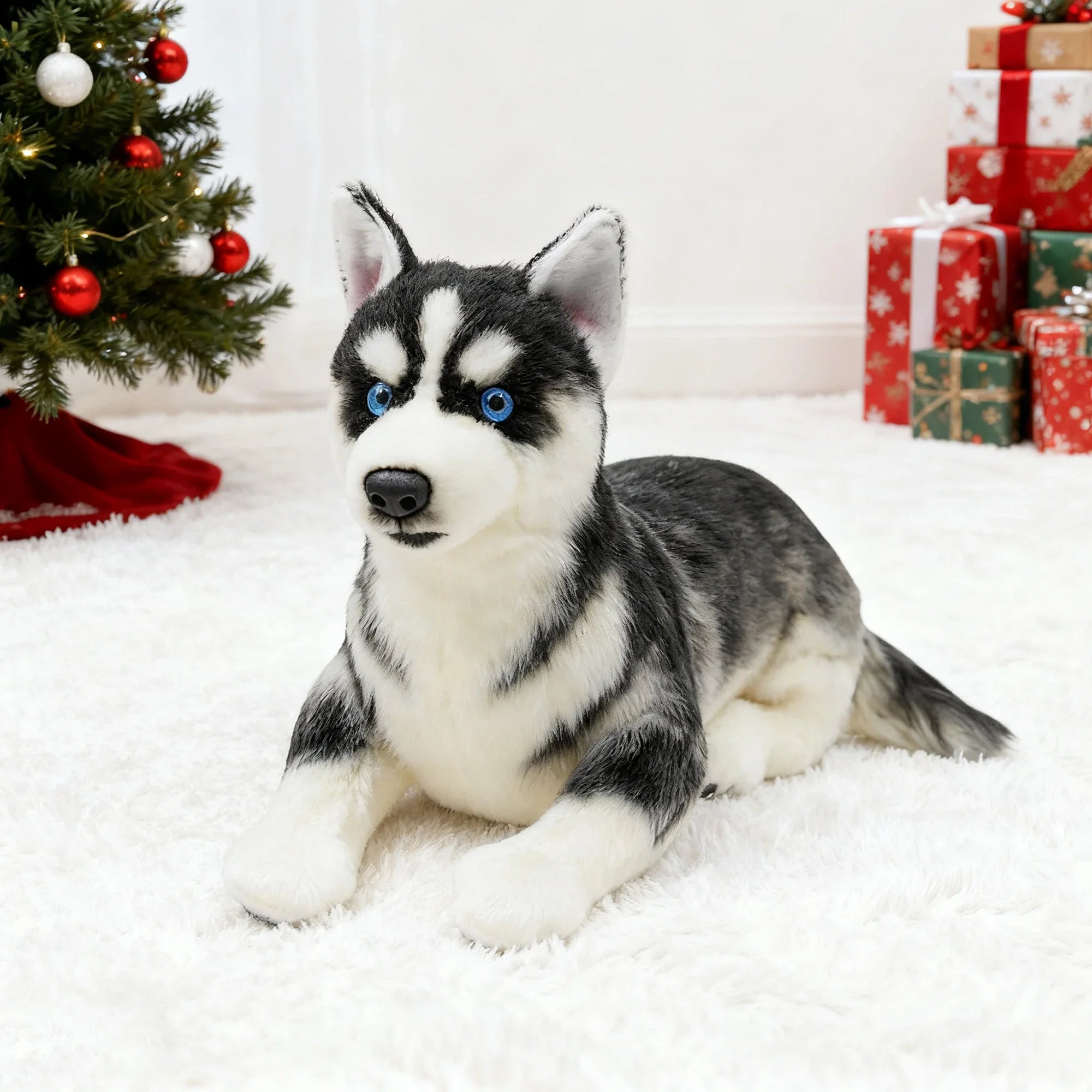 Husky Plush – Realistic Dog Toy Gift for Pet Lovers