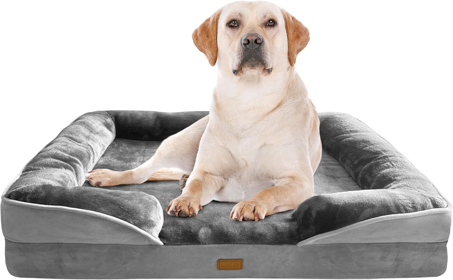 Orthopedic Dog Bed Sofa with Bolster Washable Cover Waterproof Liner